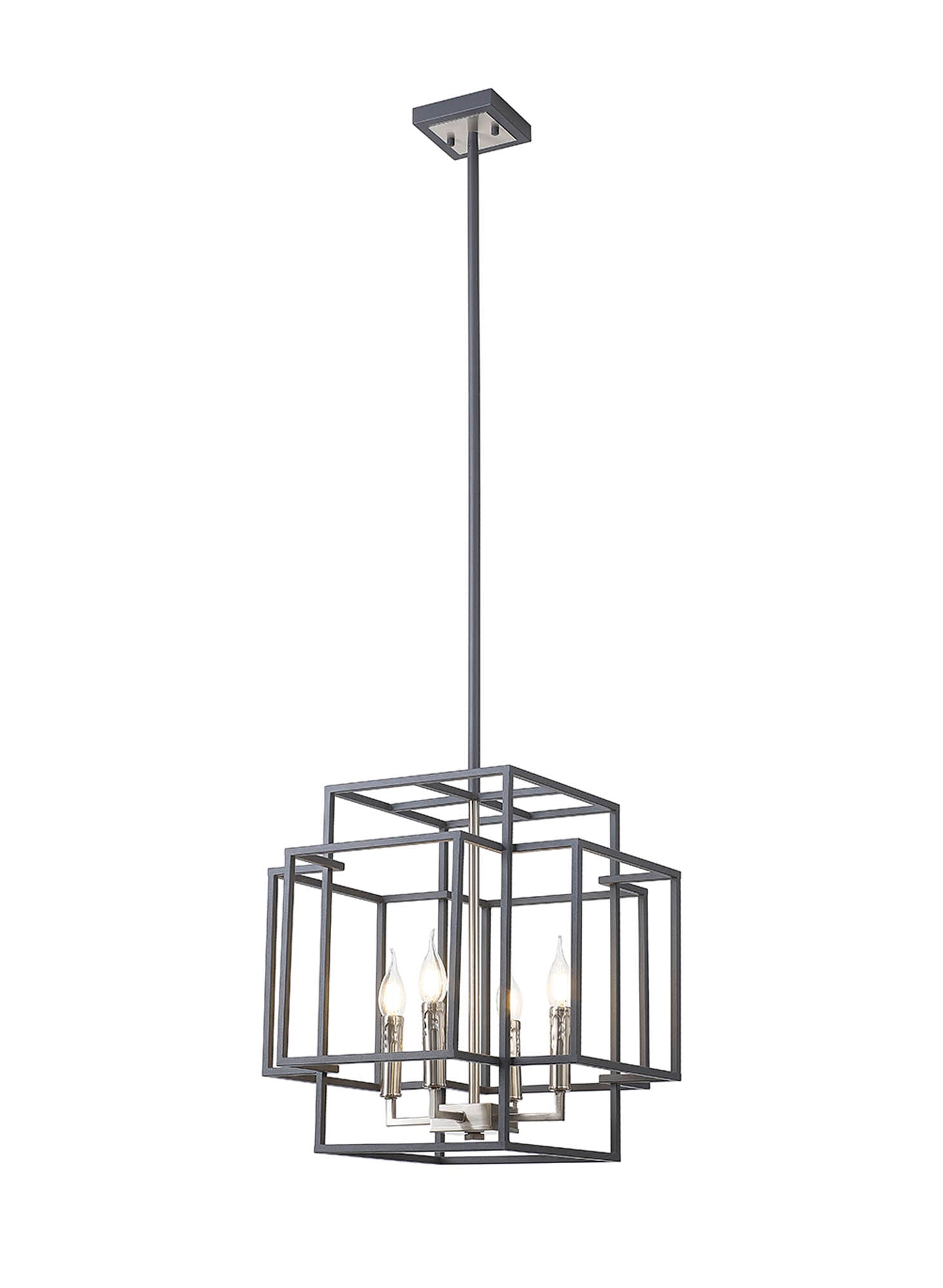 Pesaro Centre Ceiling Light, 4/8 x E14, Anthracite & Satin Nickel/Black & Gold