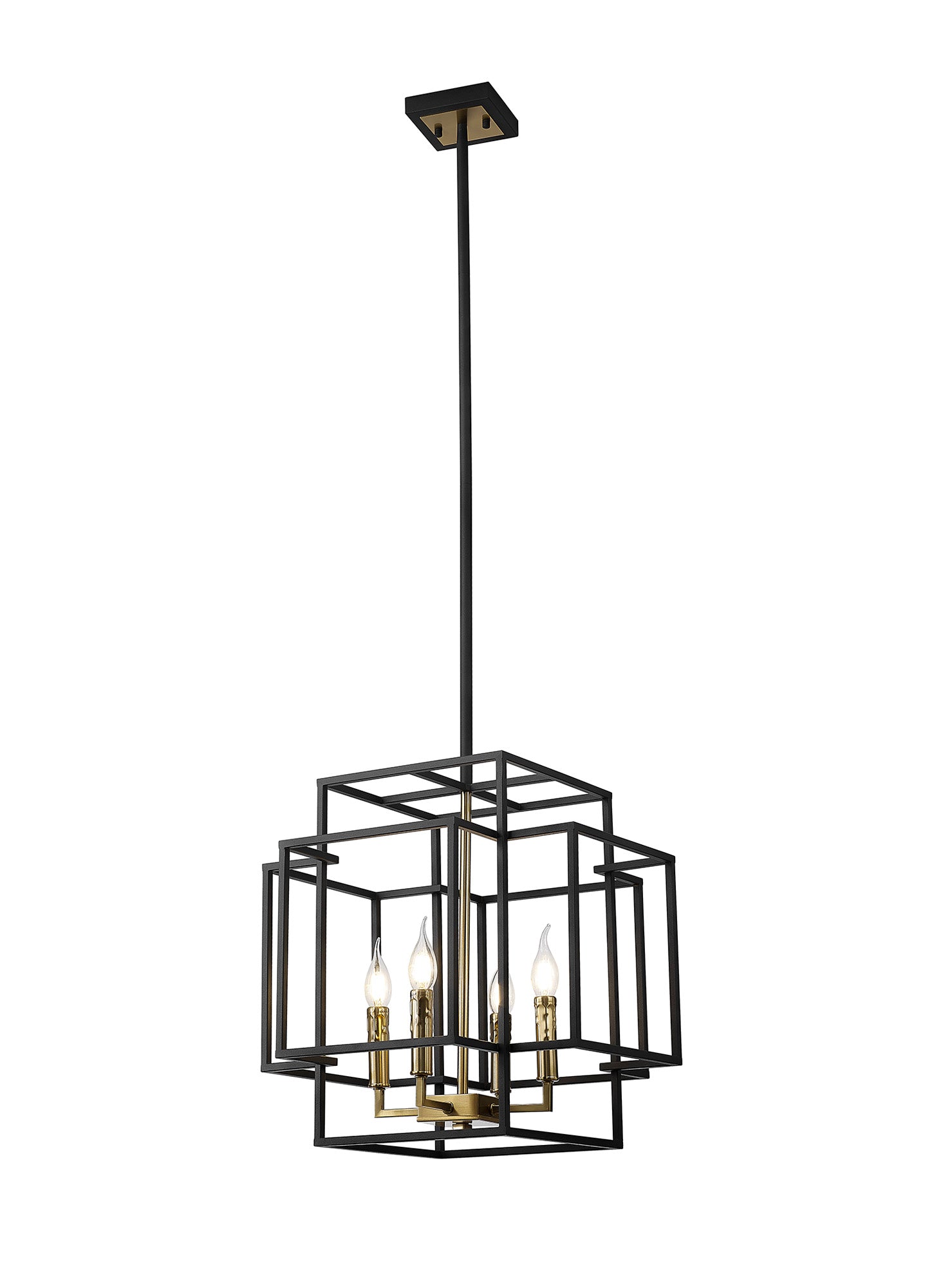 Pesaro Centre Ceiling Light, 4/8 x E14, Anthracite & Satin Nickel/Black & Gold