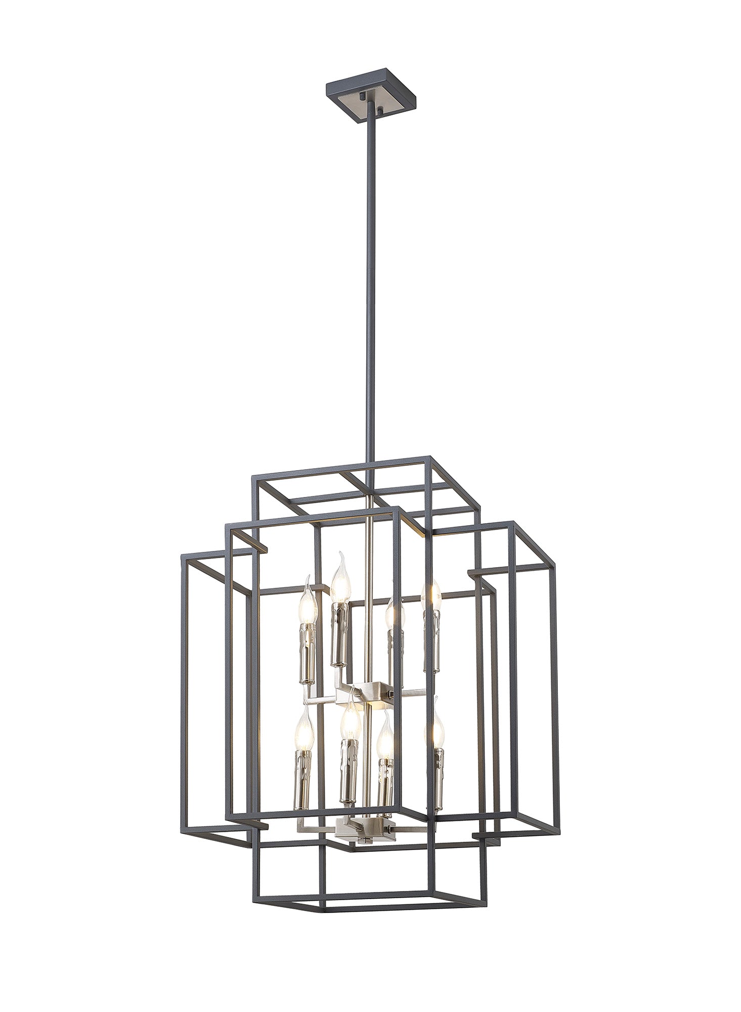 Pesaro Centre Ceiling Light, 4/8 x E14, Anthracite & Satin Nickel/Black & Gold