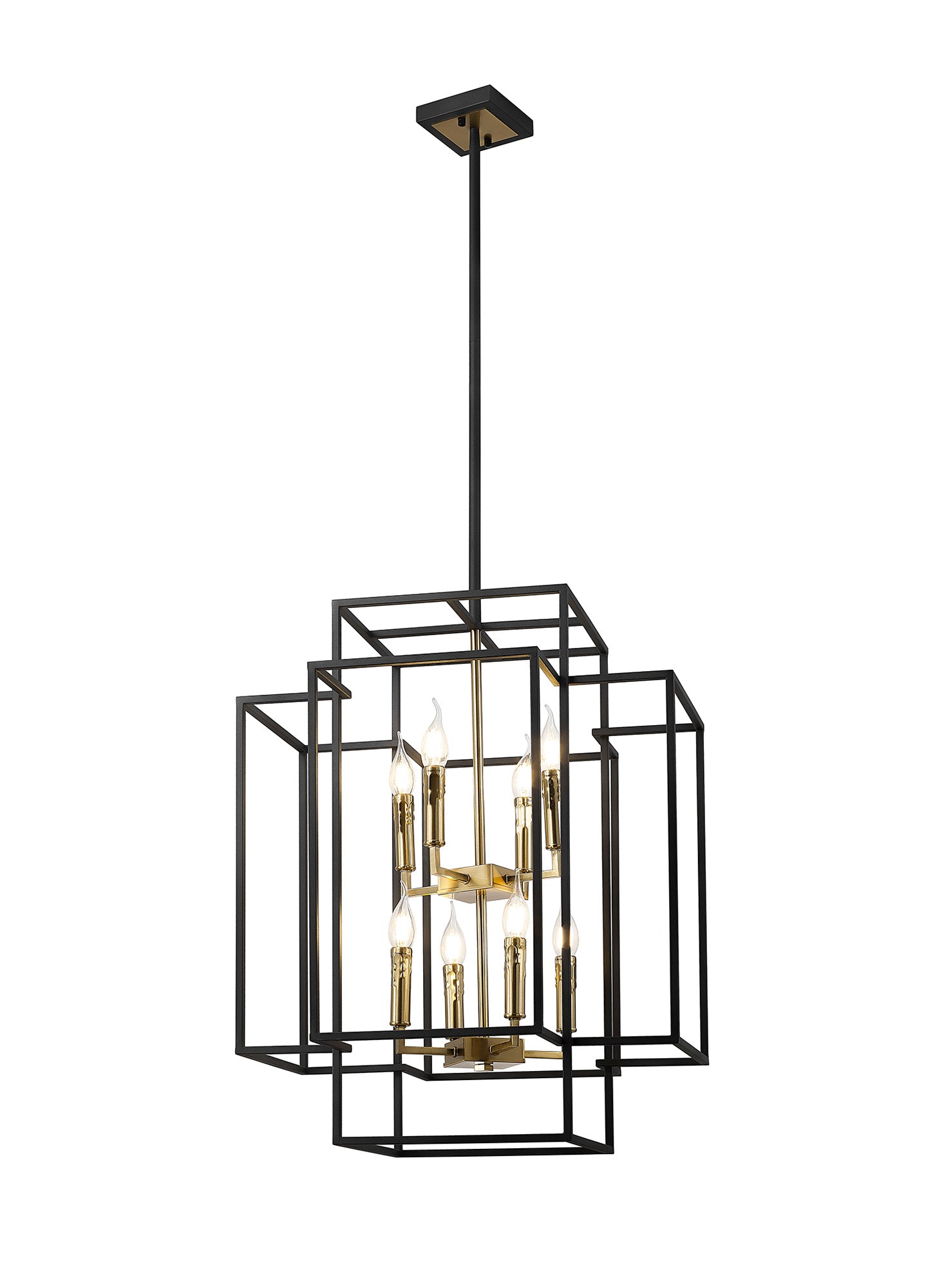 Pesaro Centre Ceiling Light, 4/8 x E14, Anthracite & Satin Nickel/Black & Gold