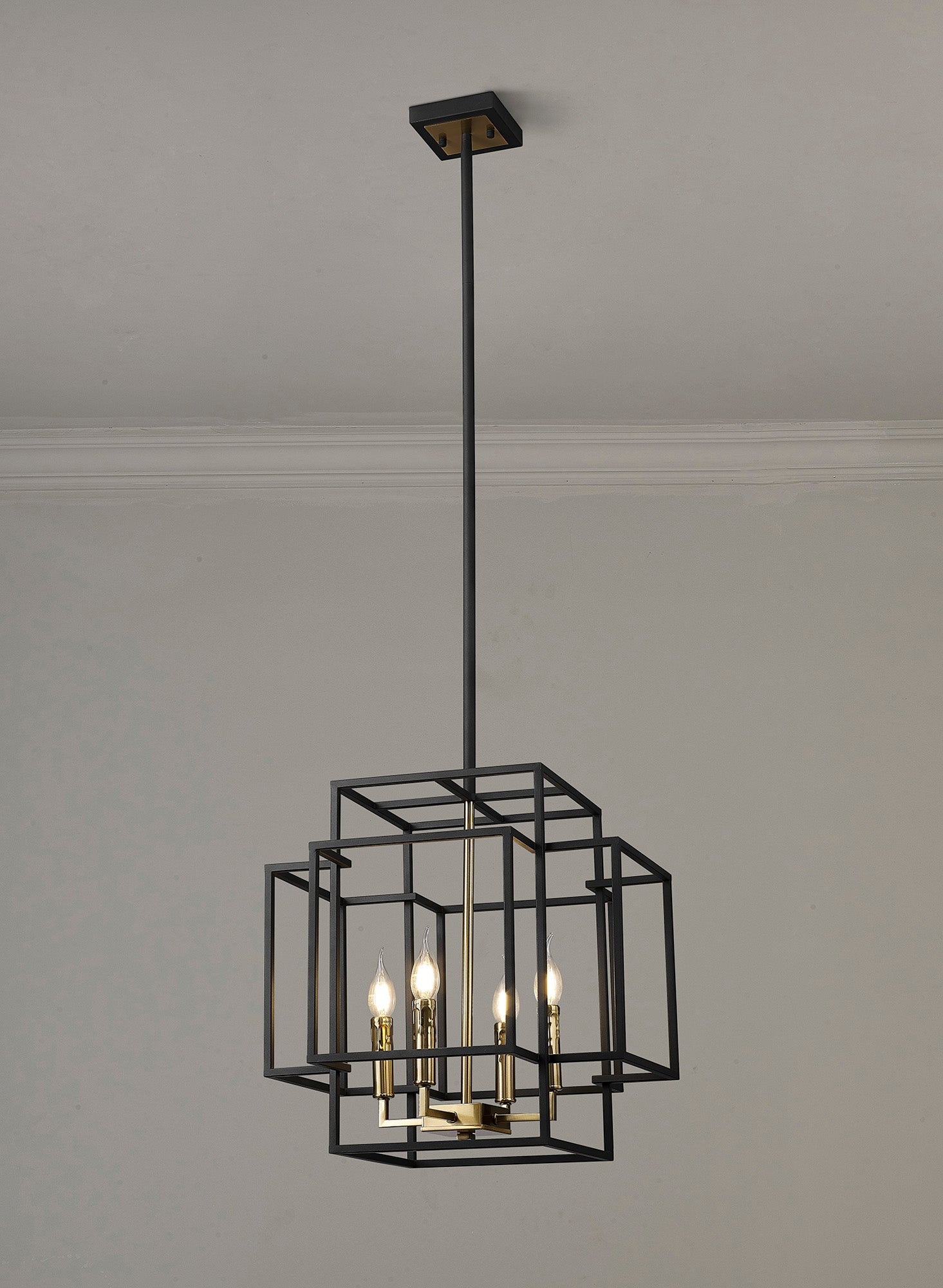Pesaro Centre Ceiling Light, 4/8 x E14, Anthracite & Satin Nickel/Black & Gold