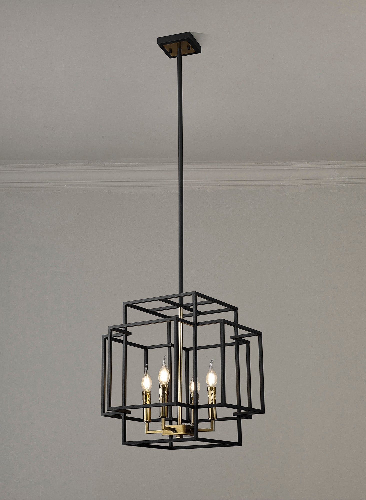 Pesaro Centre Ceiling Light, 4/8 x E14, Anthracite & Satin Nickel/Black & Gold