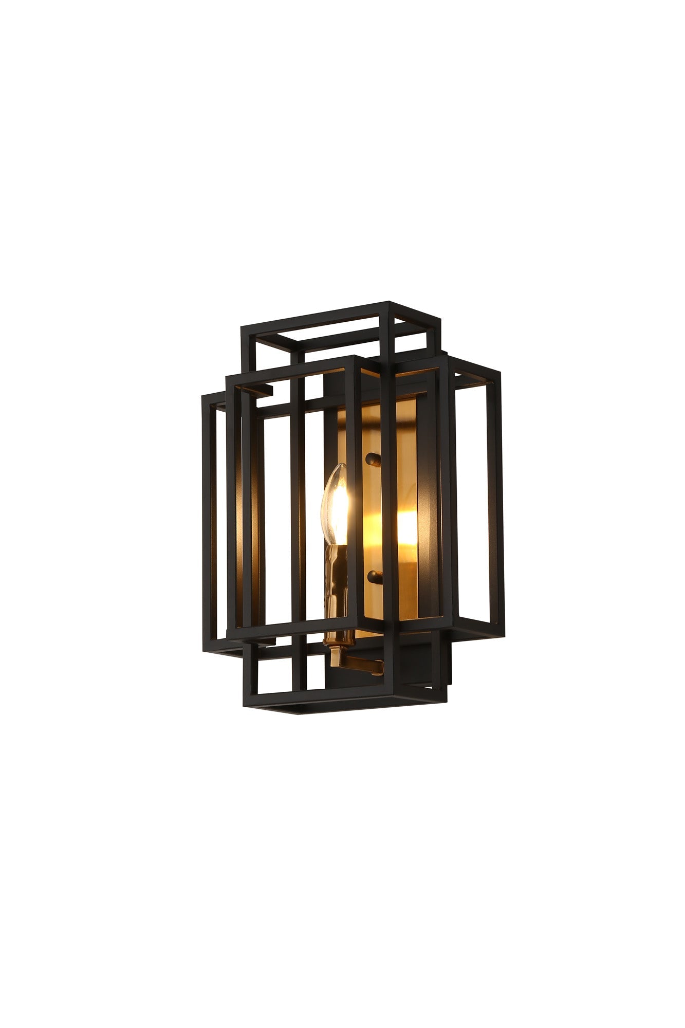 Pesaro Wall Lamp 1 Light E14, Anthracite & Satin Nickel/Black & Gold