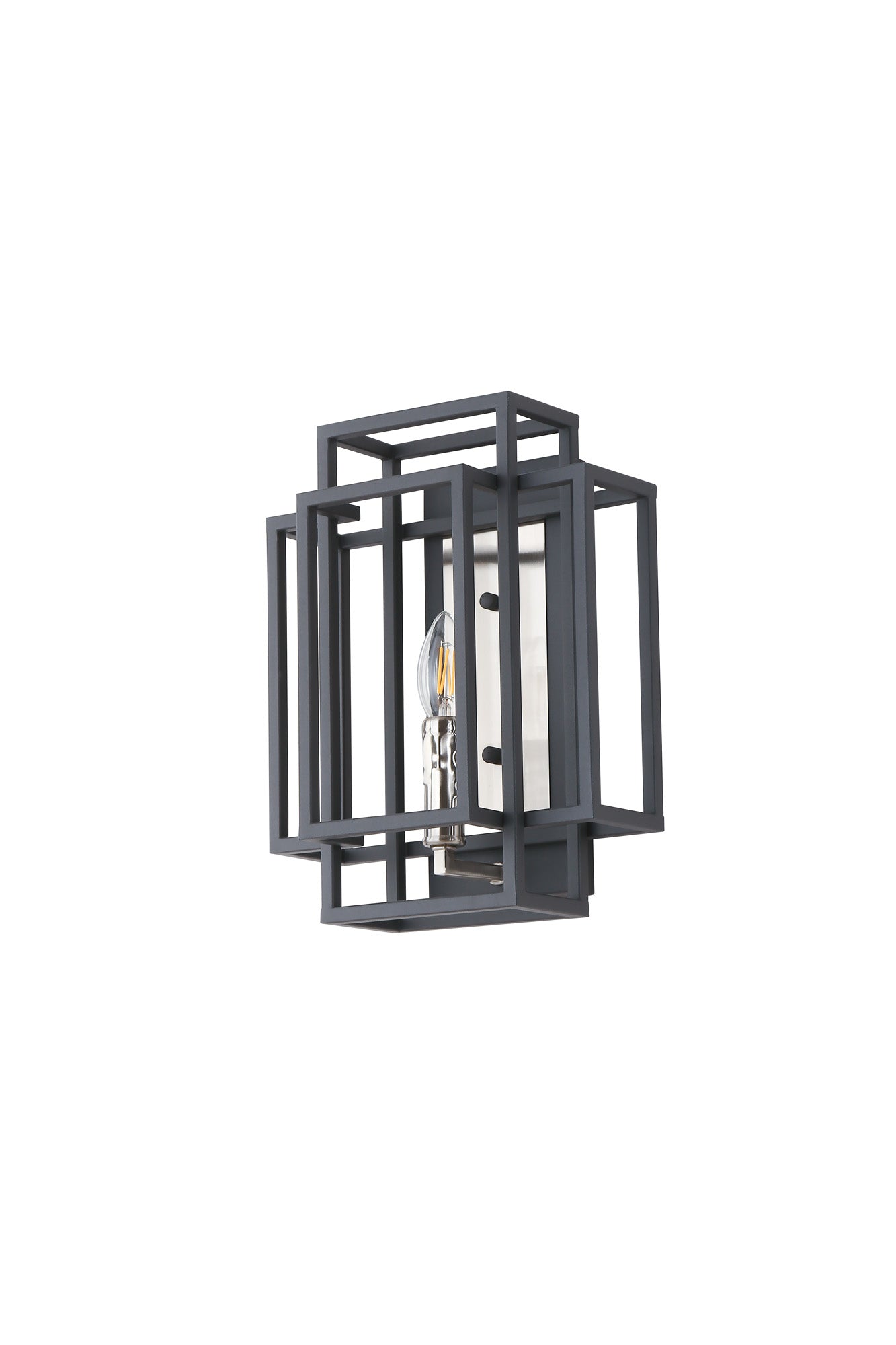 Pesaro Wall Lamp 1 Light E14, Anthracite & Satin Nickel/Black & Gold