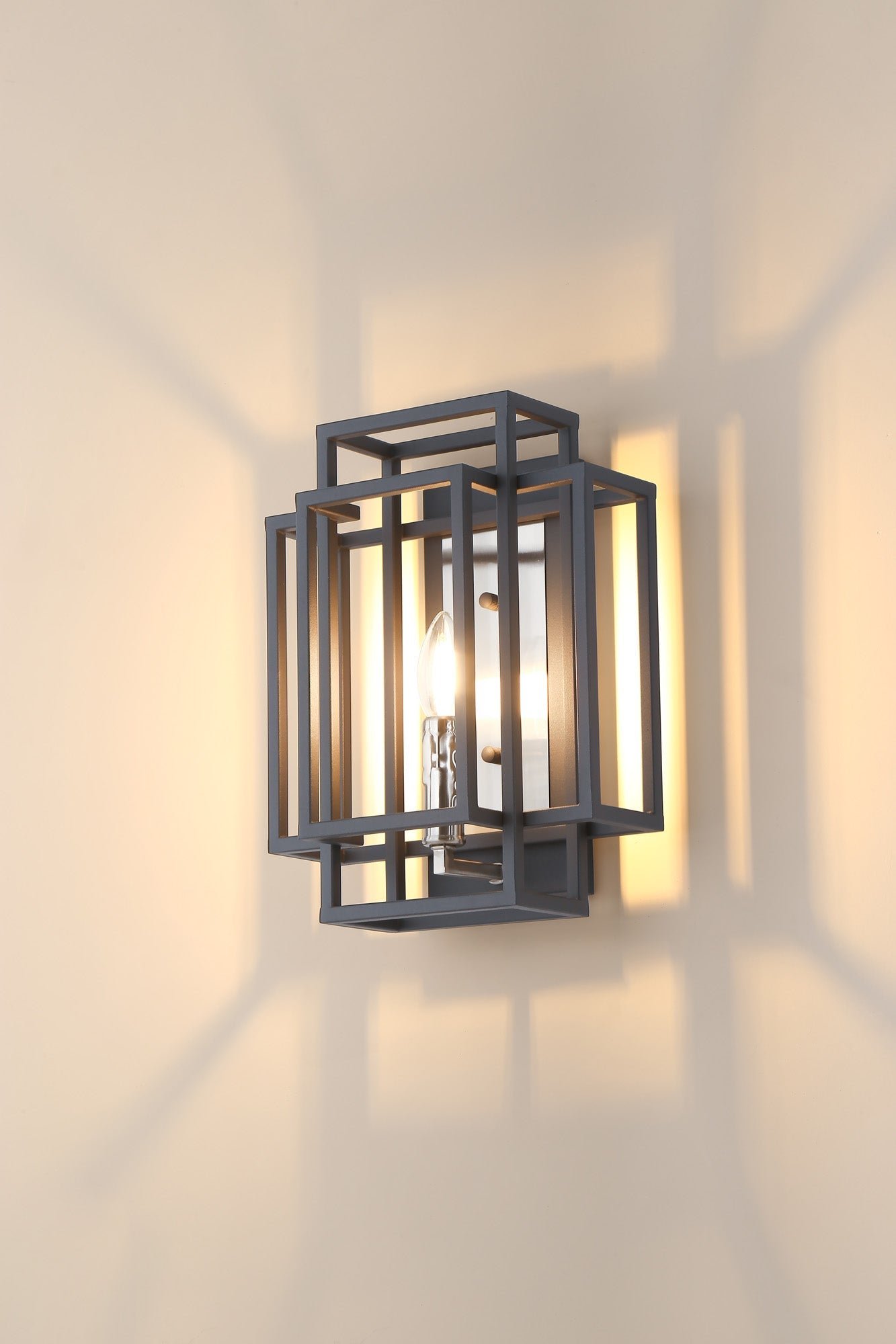Pesaro Wall Lamp 1 Light E14, Anthracite & Satin Nickel/Black & Gold