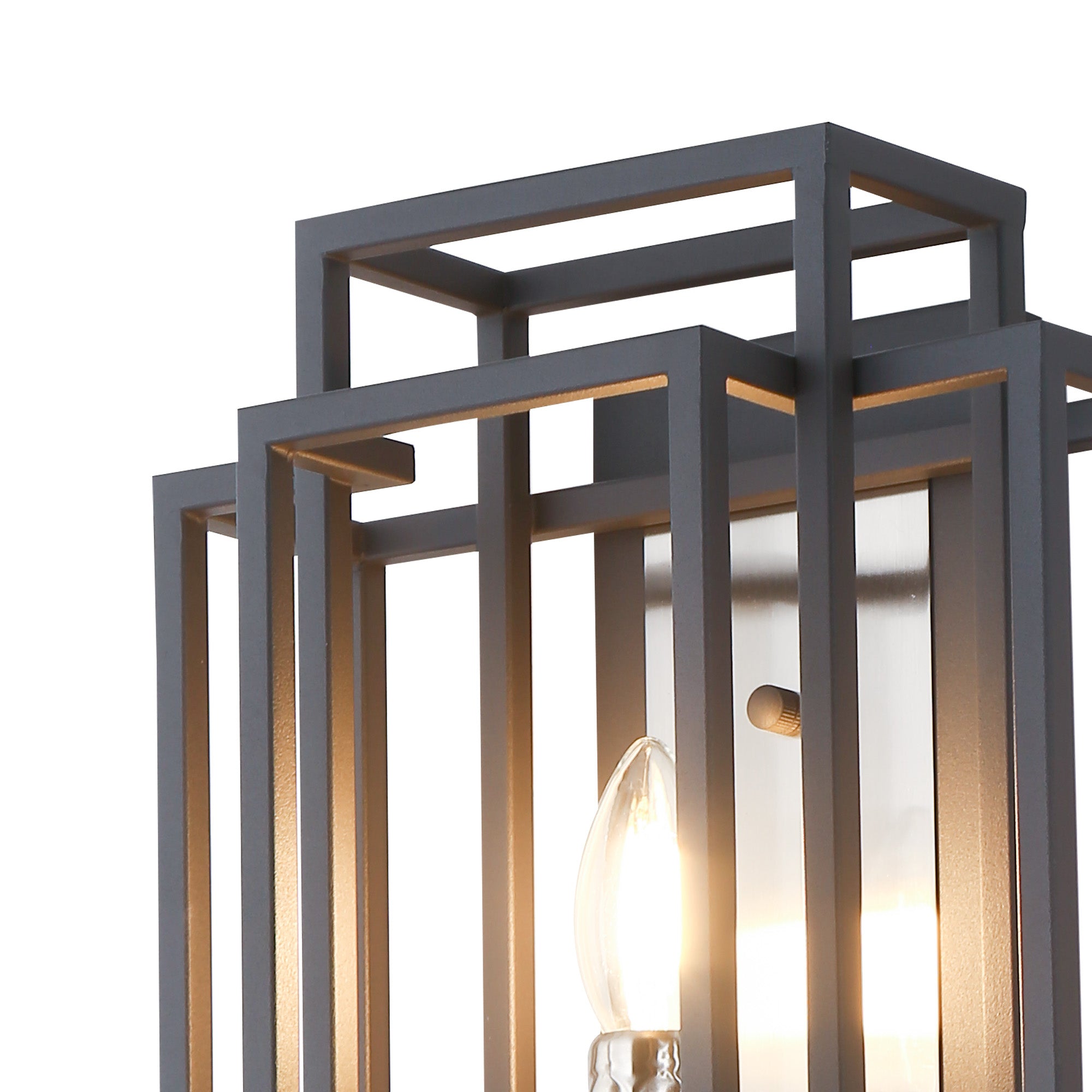 Pesaro Wall Lamp 1 Light E14, Anthracite & Satin Nickel/Black & Gold