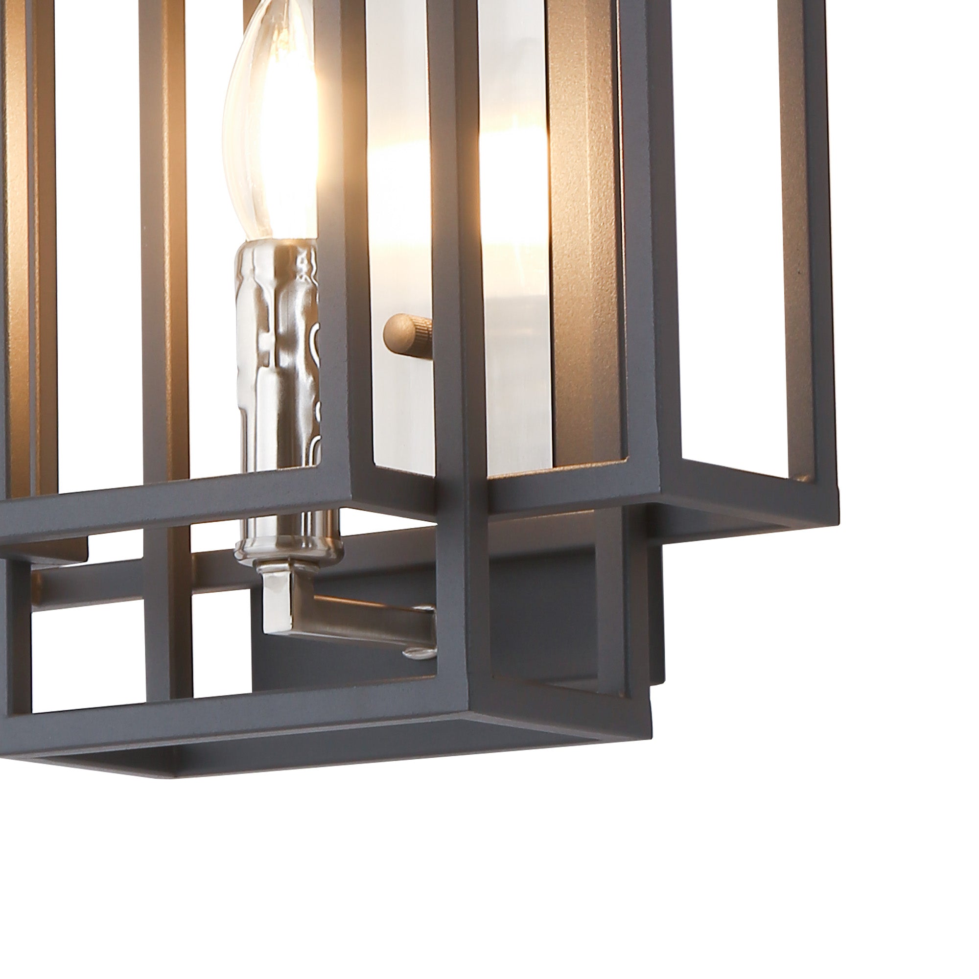 Pesaro Wall Lamp 1 Light E14, Anthracite & Satin Nickel/Black & Gold