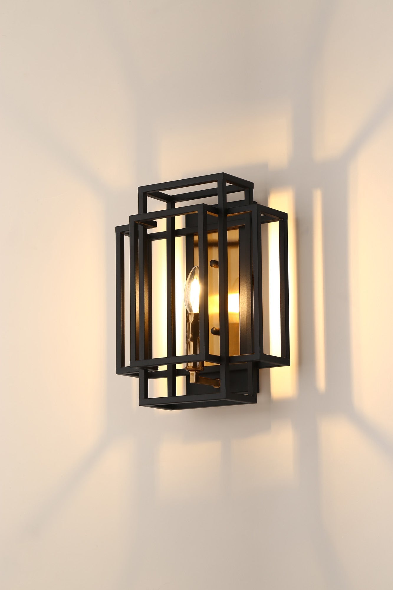 Pesaro Wall Lamp 1 Light E14, Anthracite & Satin Nickel/Black & Gold