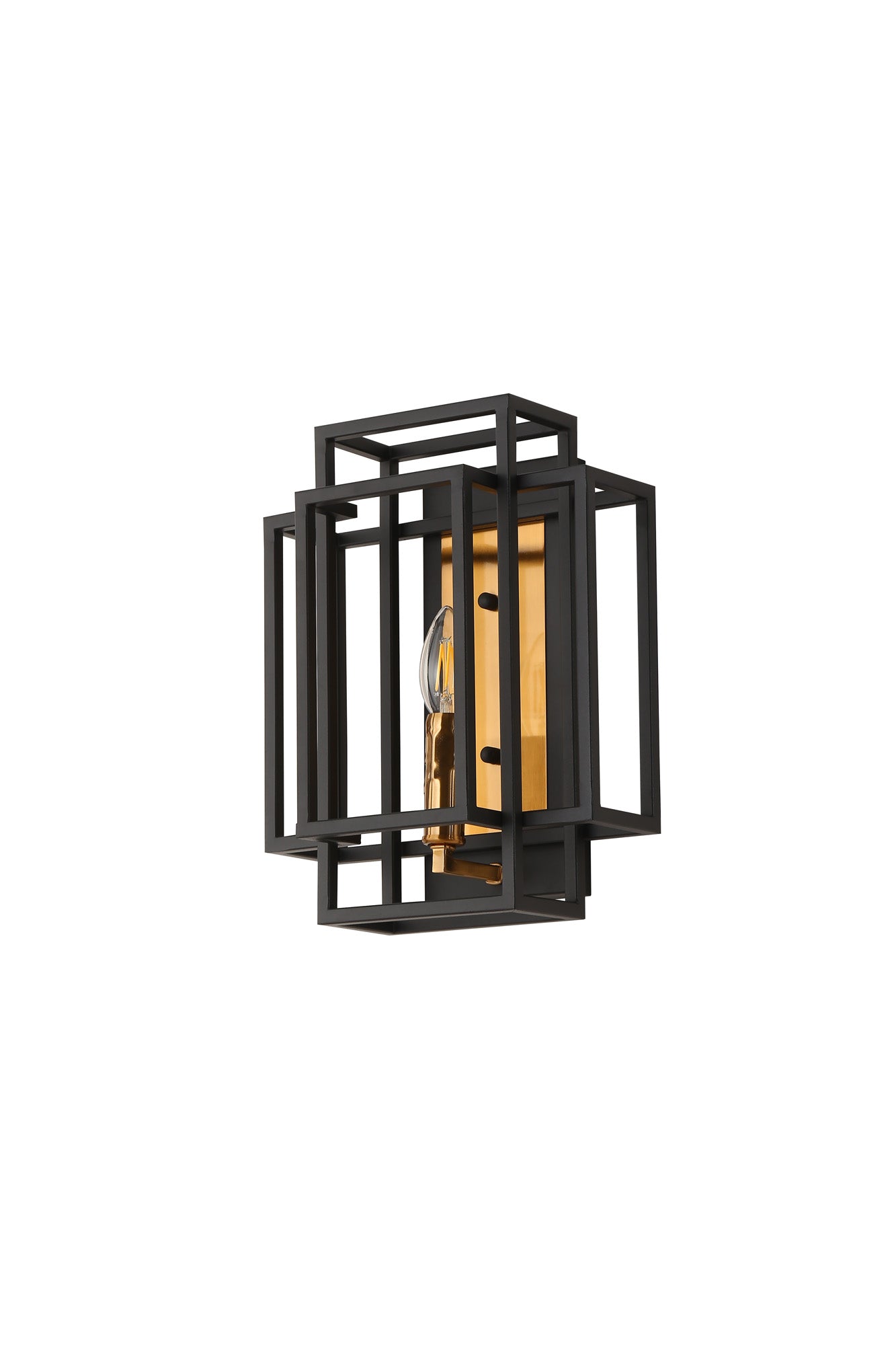 Pesaro Wall Lamp 1 Light E14, Anthracite & Satin Nickel/Black & Gold