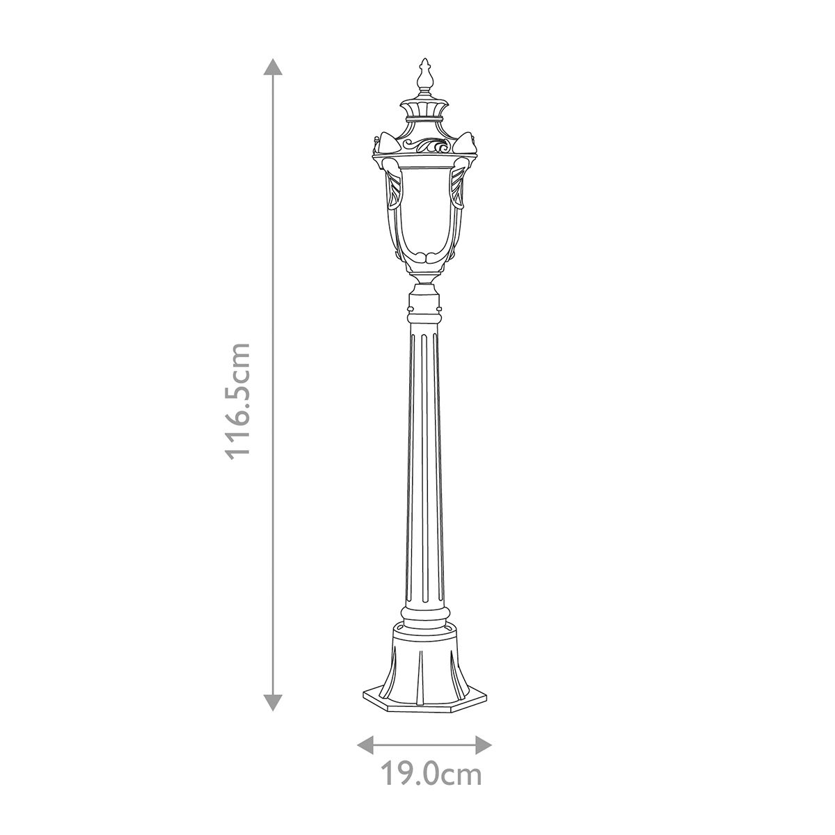 Philadelphia 1/3Lt Pillar - Old Bronze IP44 E27