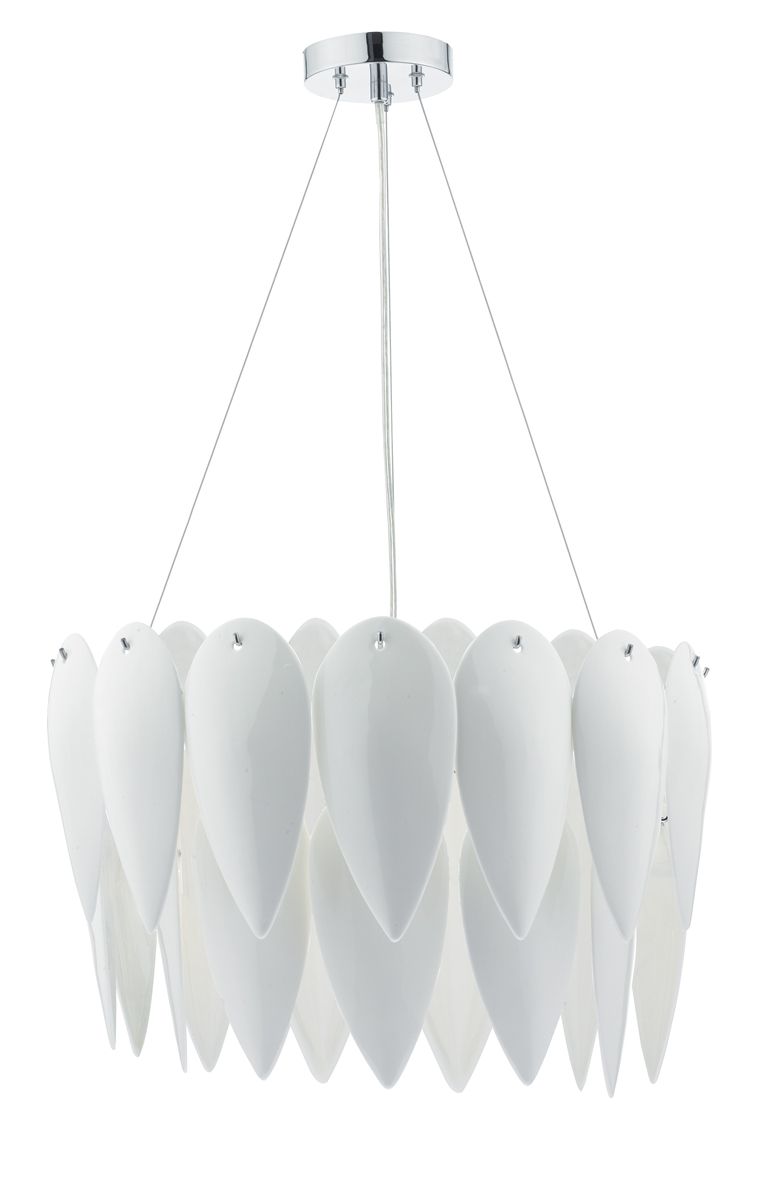 Phillipa 3 Light Centre Ceiling Light White Ceramic & Polished Chrome