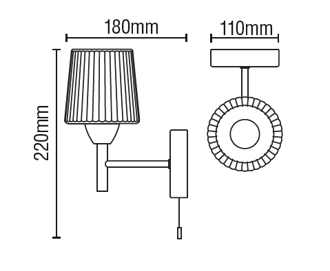 Aquarius Ribbed Opal Glass Bathroom Wall Light