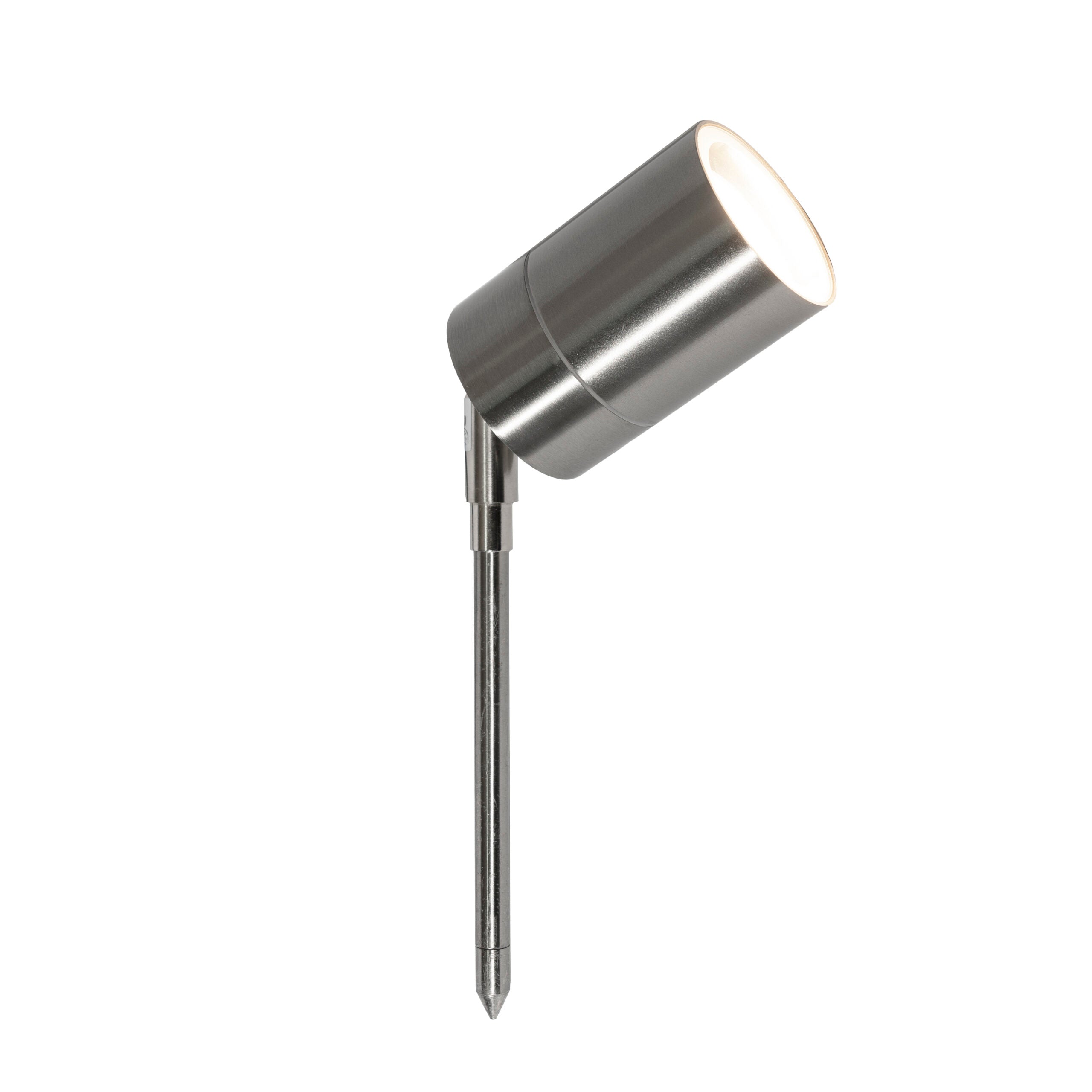 Leto Outdoor Spike Light- Black/ Stainless Steel Finish
