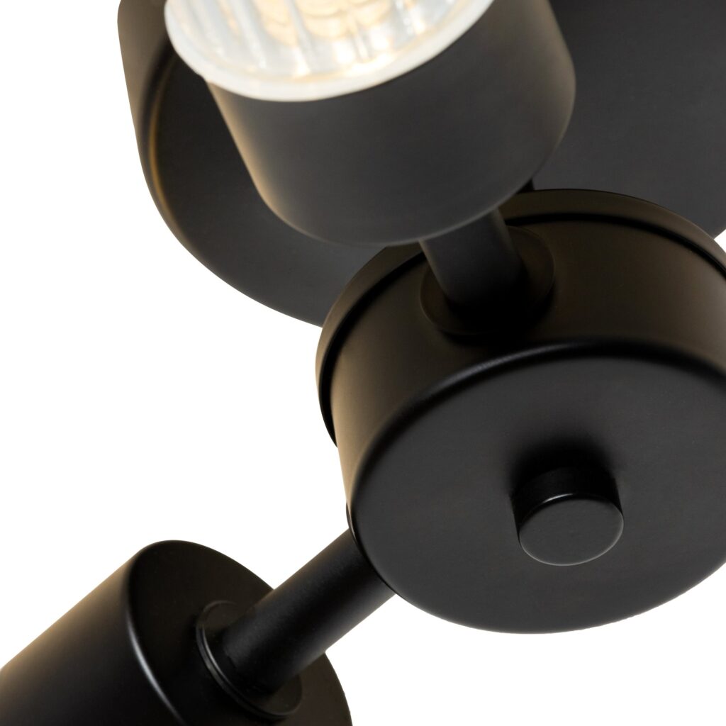 Ottawa Ribbed Three Light Bathroom Ceiling Flush Light- Chrome/ Black