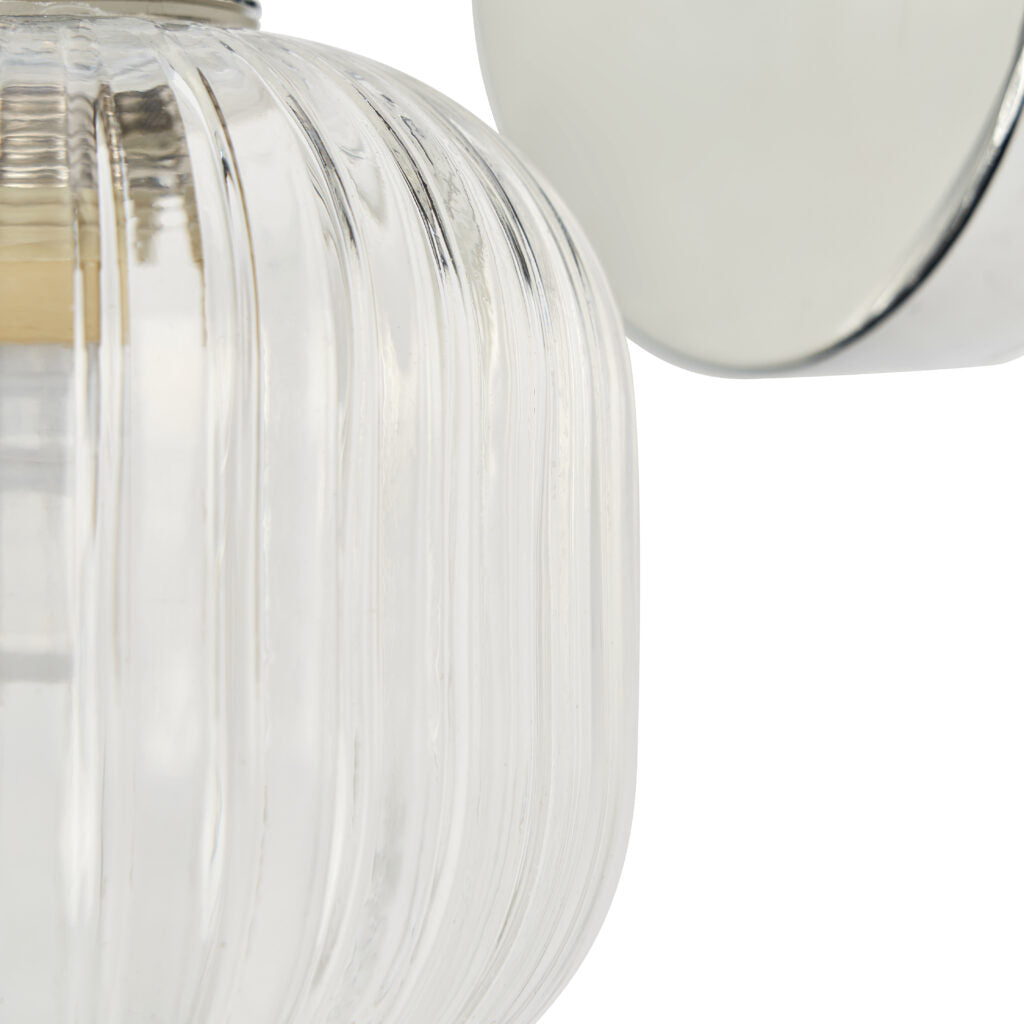 Scala 1lt Ribbed Bathroom Wall Light IP44- Chrome/ Satin Brass