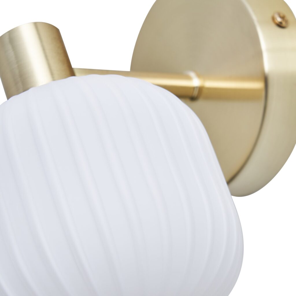 Scala 1lt Ribbed Bathroom Wall Light IP44- Chrome/ Satin Brass