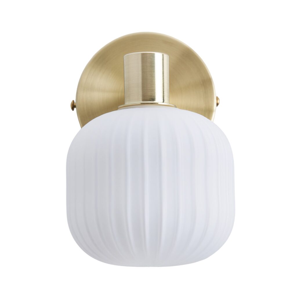 Scala 1lt Ribbed Bathroom Wall Light IP44- Chrome/ Satin Brass