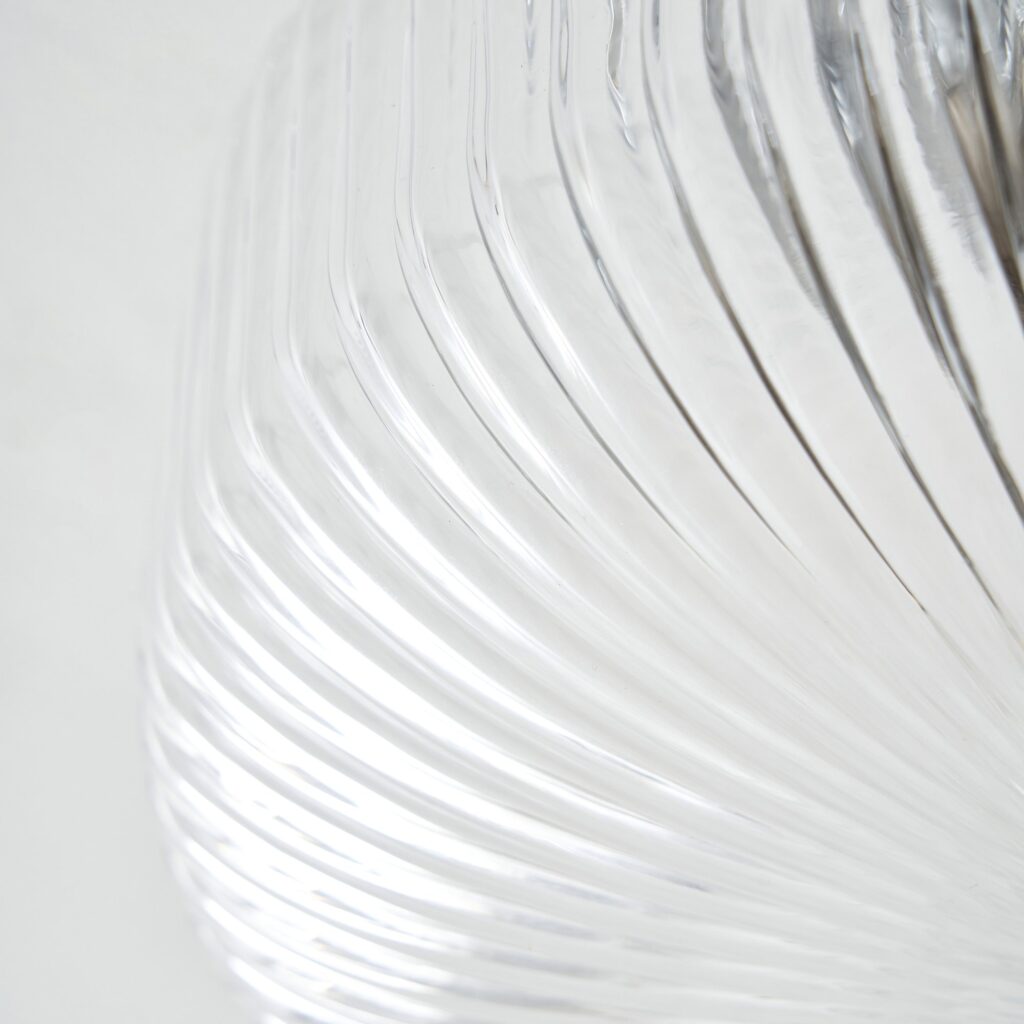 Scala 1lt Ribbed Flush Bathroom Light- Satin Brass/ Chrome