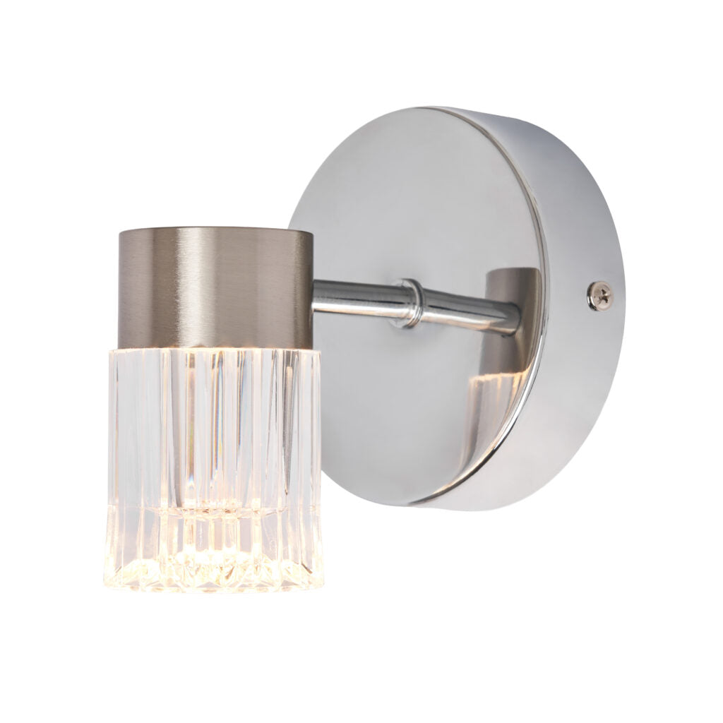 Bizet 5w LED 1light Adjustable Spot CCT IP44-  Satin Brass/ Chrome