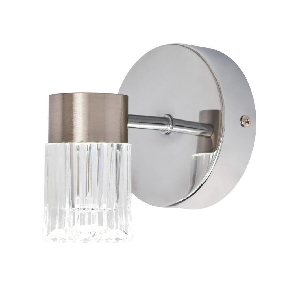 Bizet 5w LED 1light Adjustable Spot CCT IP44-  Satin Brass/ Chrome