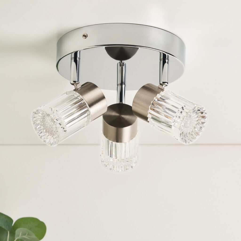 Bizet 15w LED 3light Plate Adjustable Spot CCT- Satin Brass/ Chrome