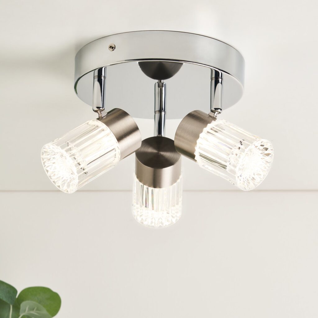 Bizet 15w LED 3light Plate Adjustable Spot CCT- Satin Brass/ Chrome