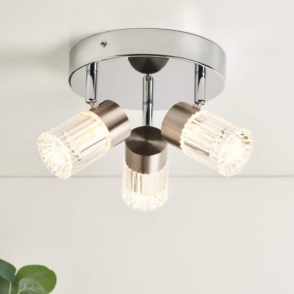 Bizet 15w LED 3light Plate Adjustable Spot CCT- Satin Brass/ Chrome