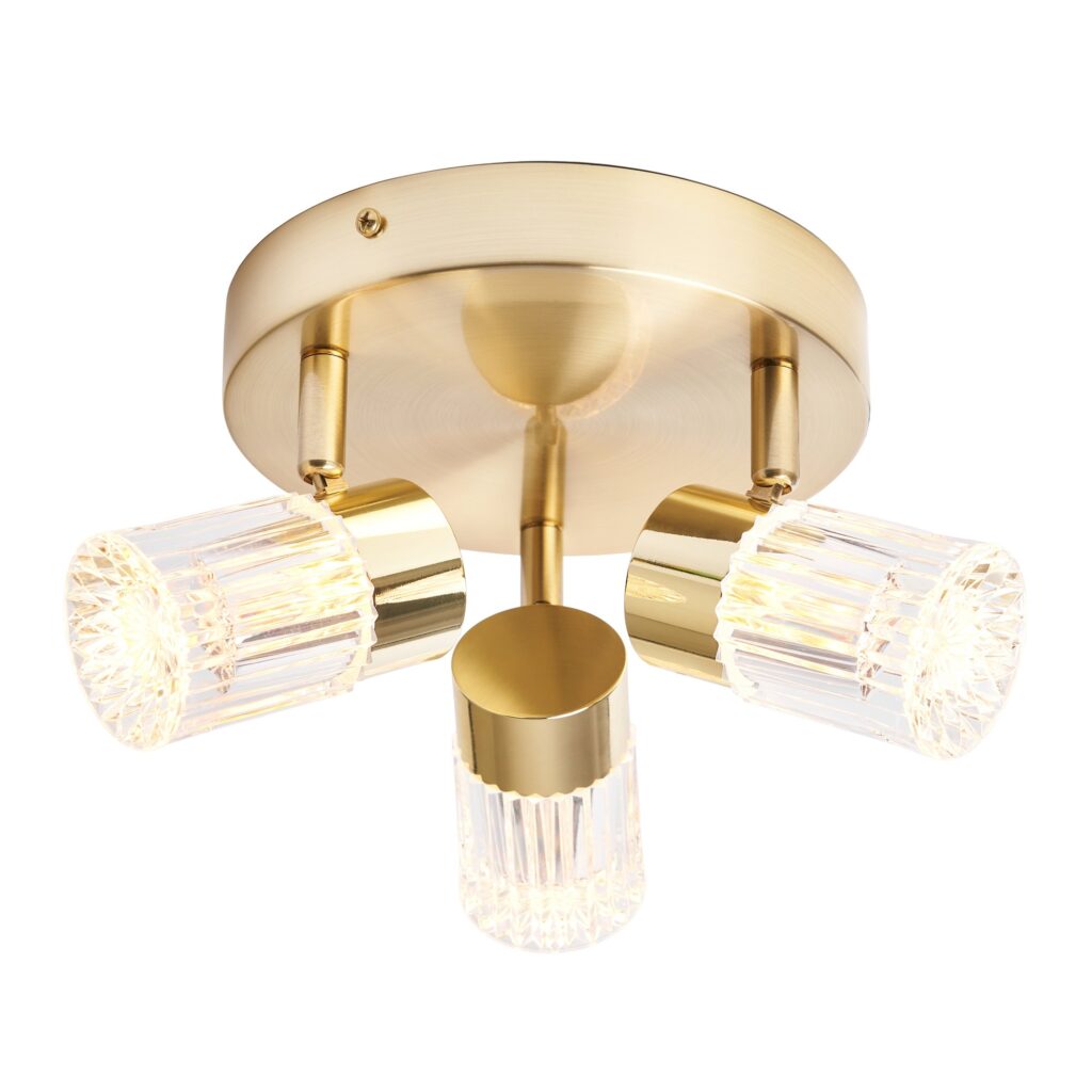 Bizet 15w LED 3light Plate Adjustable Spot CCT- Satin Brass/ Chrome