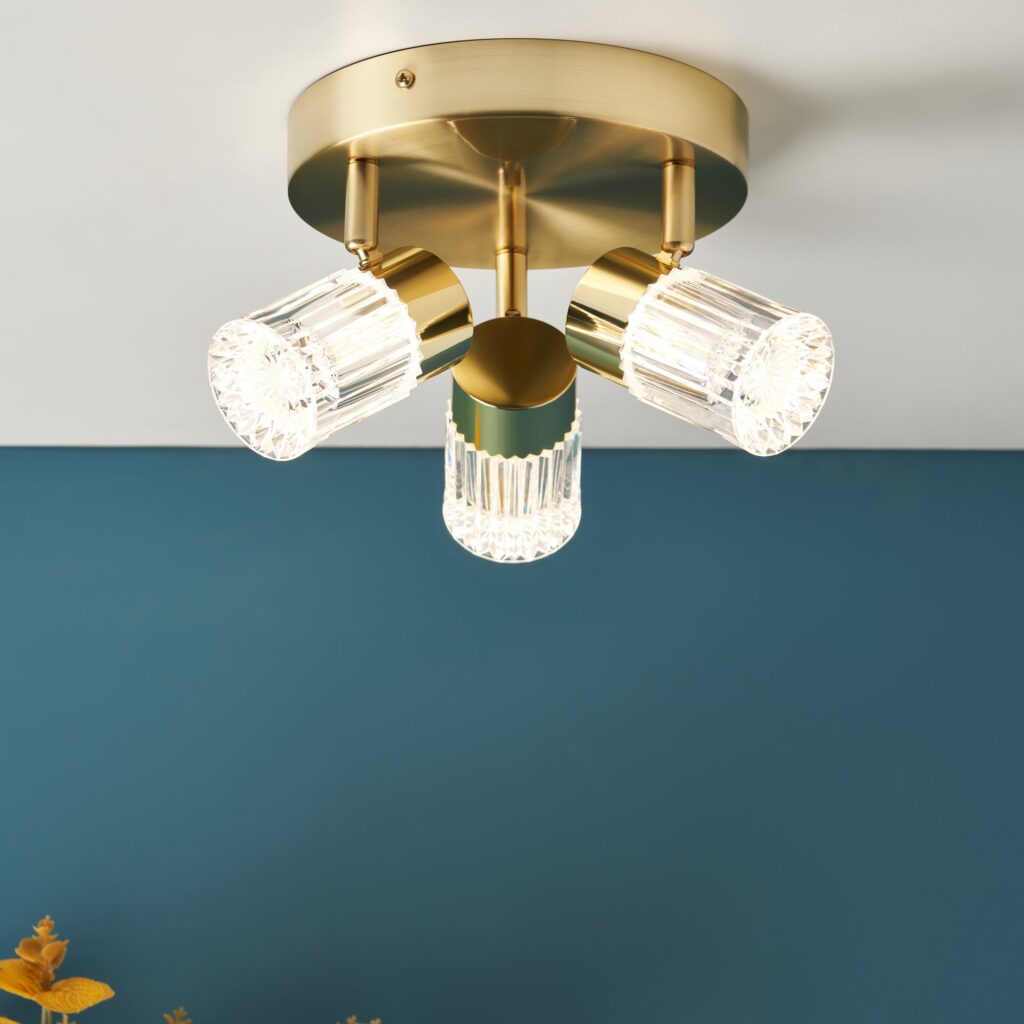 Bizet 15w LED 3light Plate Adjustable Spot CCT- Satin Brass/ Chrome