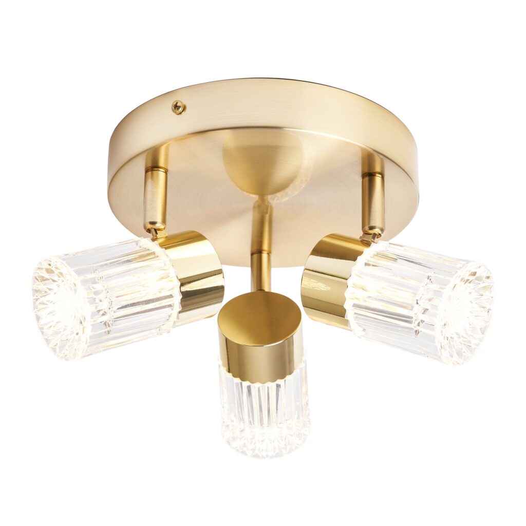 Bizet 15w LED 3light Plate Adjustable Spot CCT- Satin Brass/ Chrome
