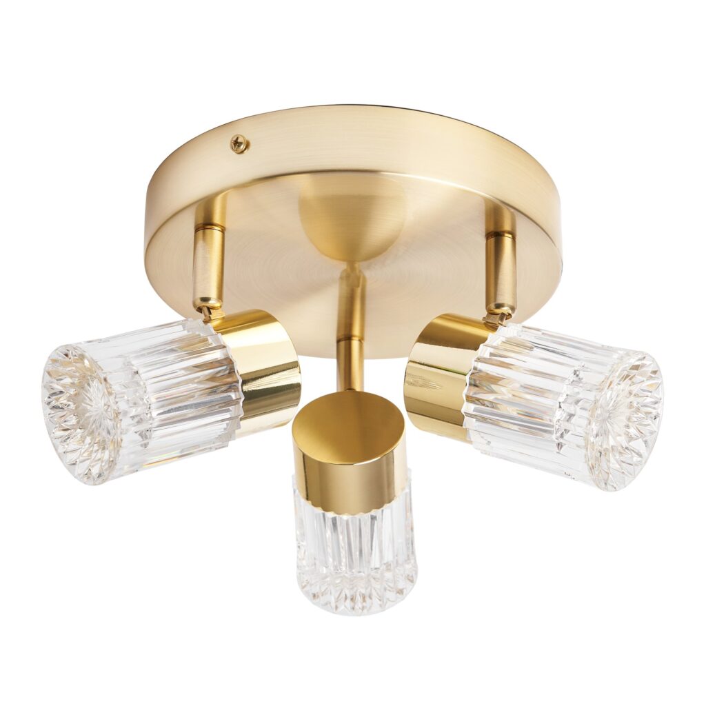 Bizet 15w LED 3light Plate Adjustable Spot CCT- Satin Brass/ Chrome