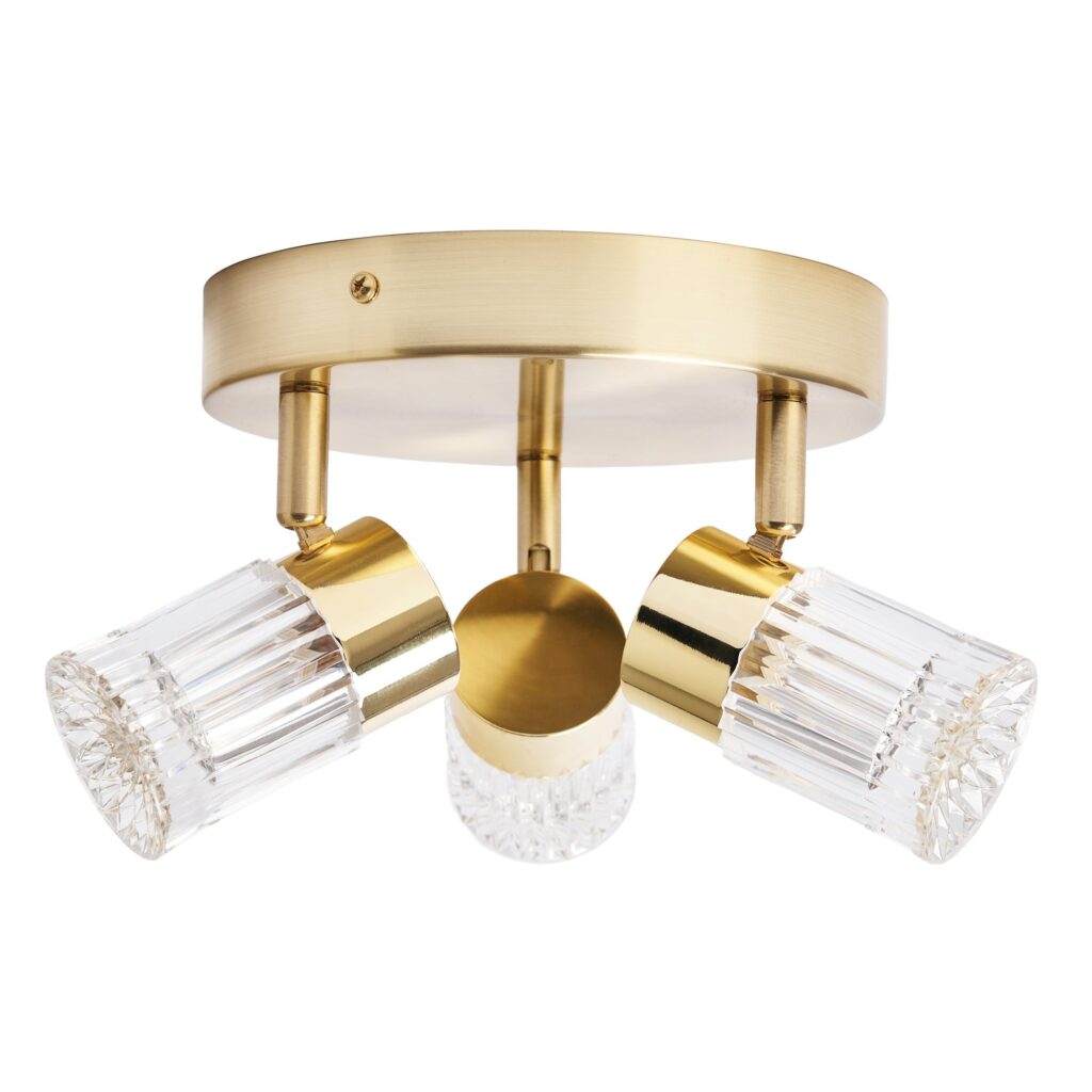 Bizet 15w LED 3light Plate Adjustable Spot CCT- Satin Brass/ Chrome