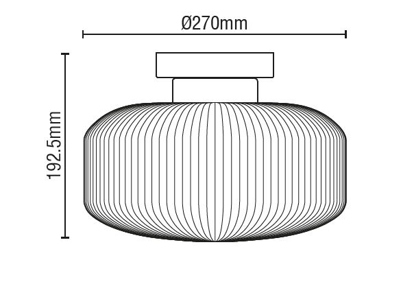 Scala 1lt Ribbed Flush Bathroom Light- Satin Brass/ Chrome
