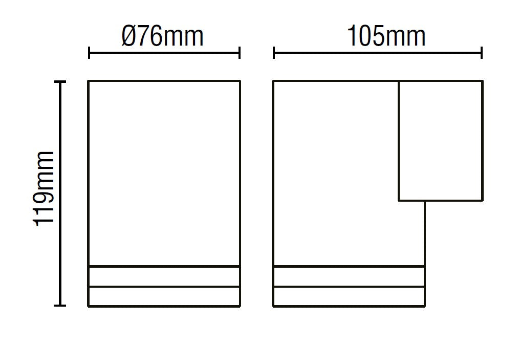 Grant LED Up & Down Wall Light- Black