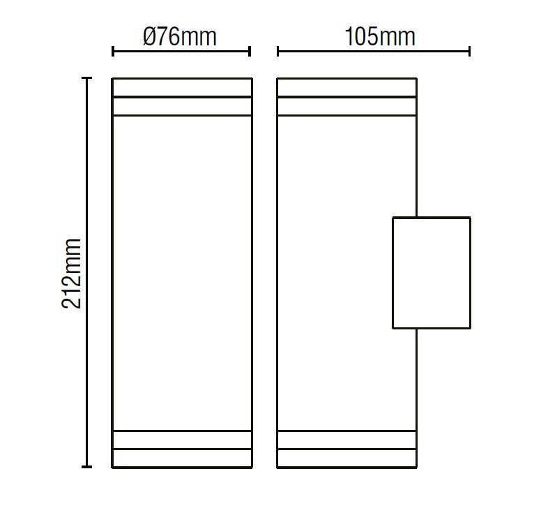 Grant LED Up & Down Wall Light- Black