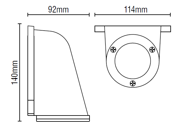 Spence Solid Brass GU10 Slim Bulkhead – Brass/ Polished Nickel/ Bronze