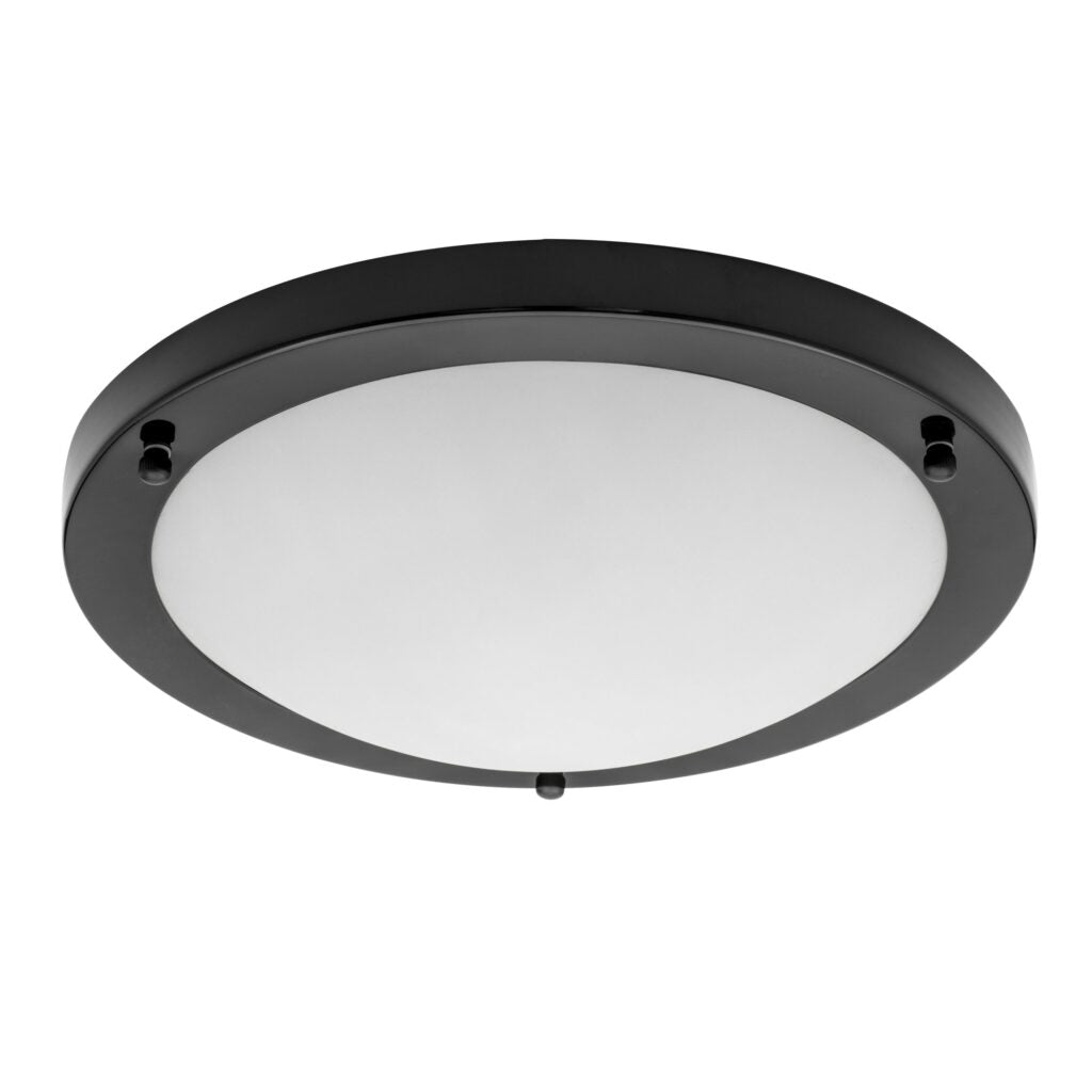 Delphi 10w/18W LED Flush Ceiling Light IP44 - Satin Nickel/Satin Black/Chrome/Brass