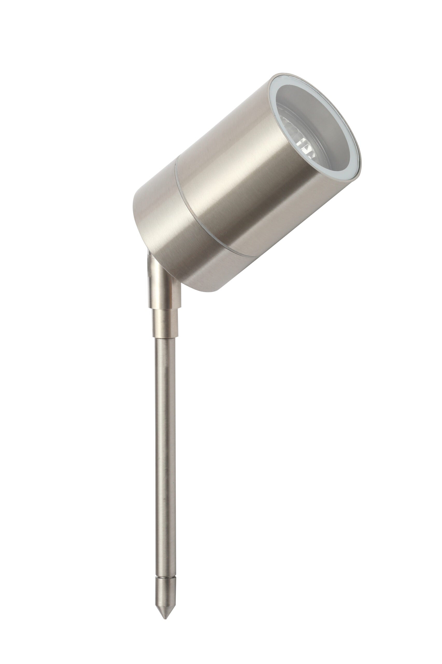 Leto Outdoor Spike Light- Black/ Stainless Steel Finish