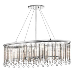 Piper 6 Light Oval Chandelier/Pendant -  Polished Chrome/ Espresso