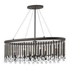 Piper 6 Light Oval Chandelier/Pendant -  Polished Chrome/ Espresso