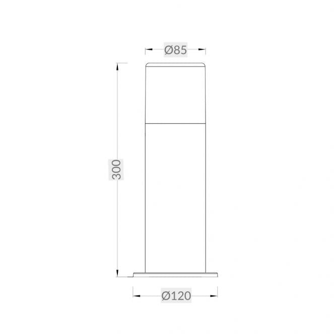 Piper IP44 Black Bollard Light - Small and Large