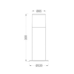 Piper IP44 Black Bollard Light - Small and Large