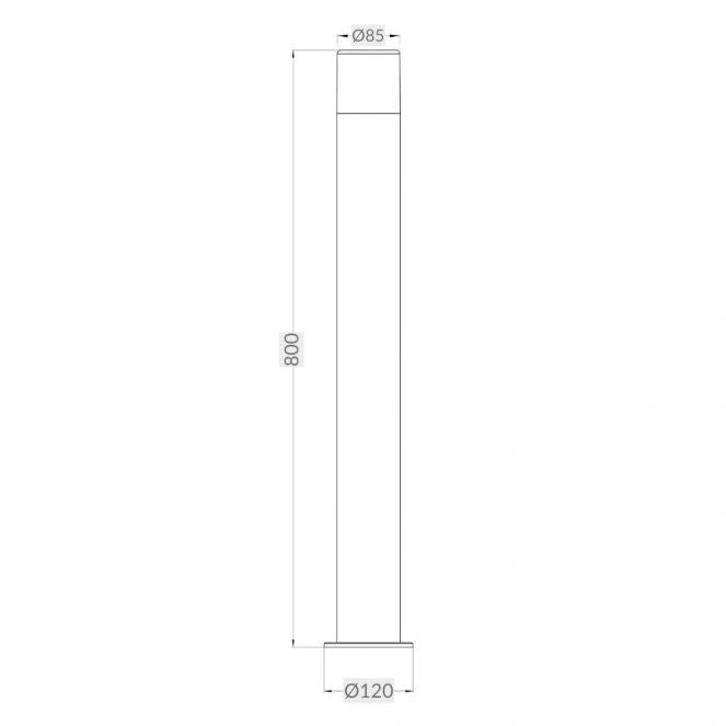 Piper IP44 Black Bollard Light - Small and Large