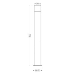 Piper IP44 Black Bollard Light - Small and Large