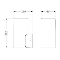 Piper IP44 Black Wall Light - One Light and 2 Light