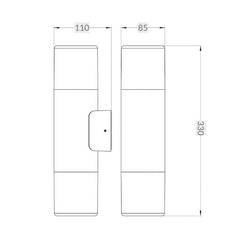 Piper IP44 Black Wall Light - One Light and 2 Light