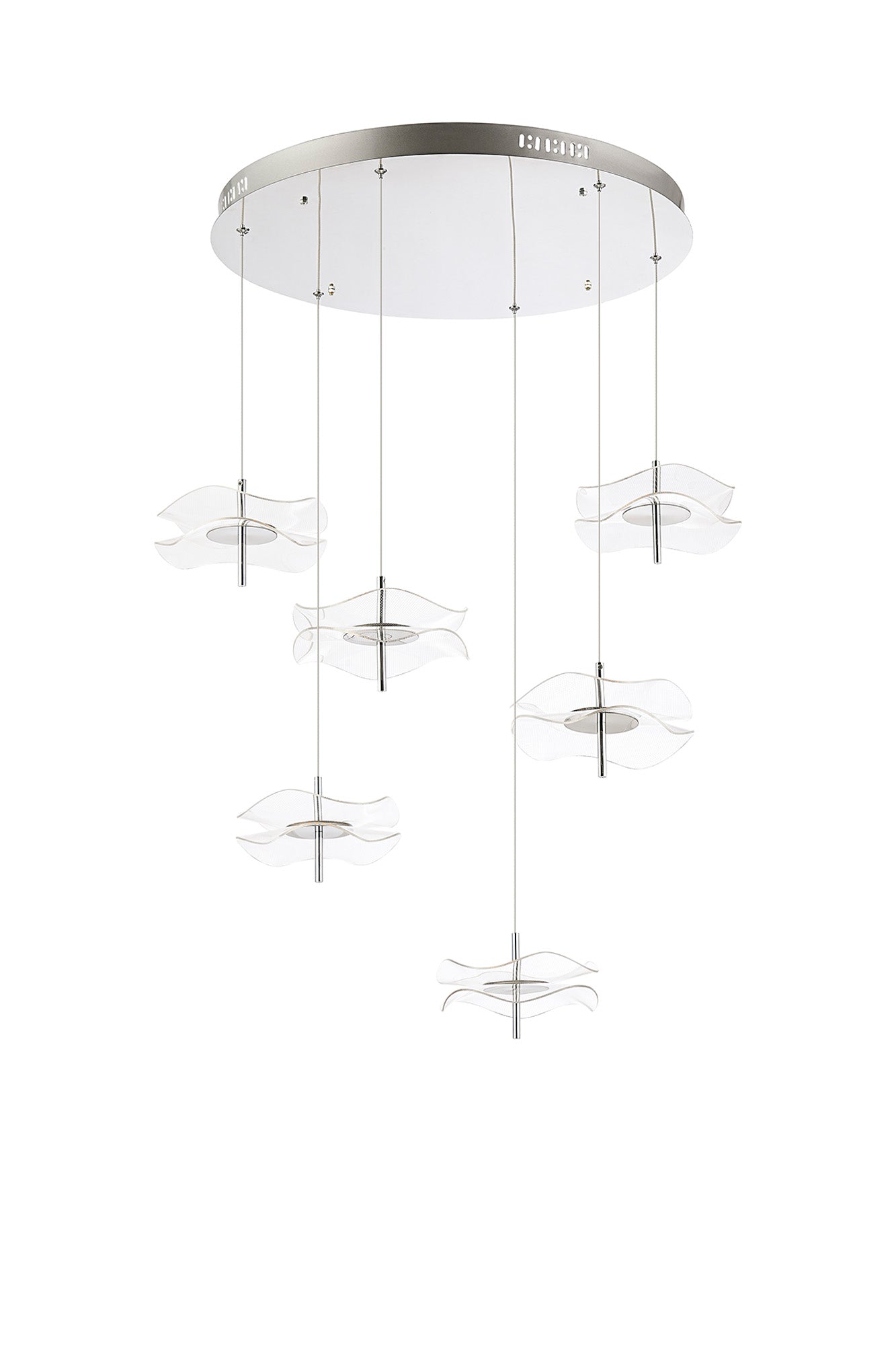 Pisa Cluster Ceiling Light, 6 x 6W LED, 4000K, 2800lm, Polished Chrome, 3yrs Warranty