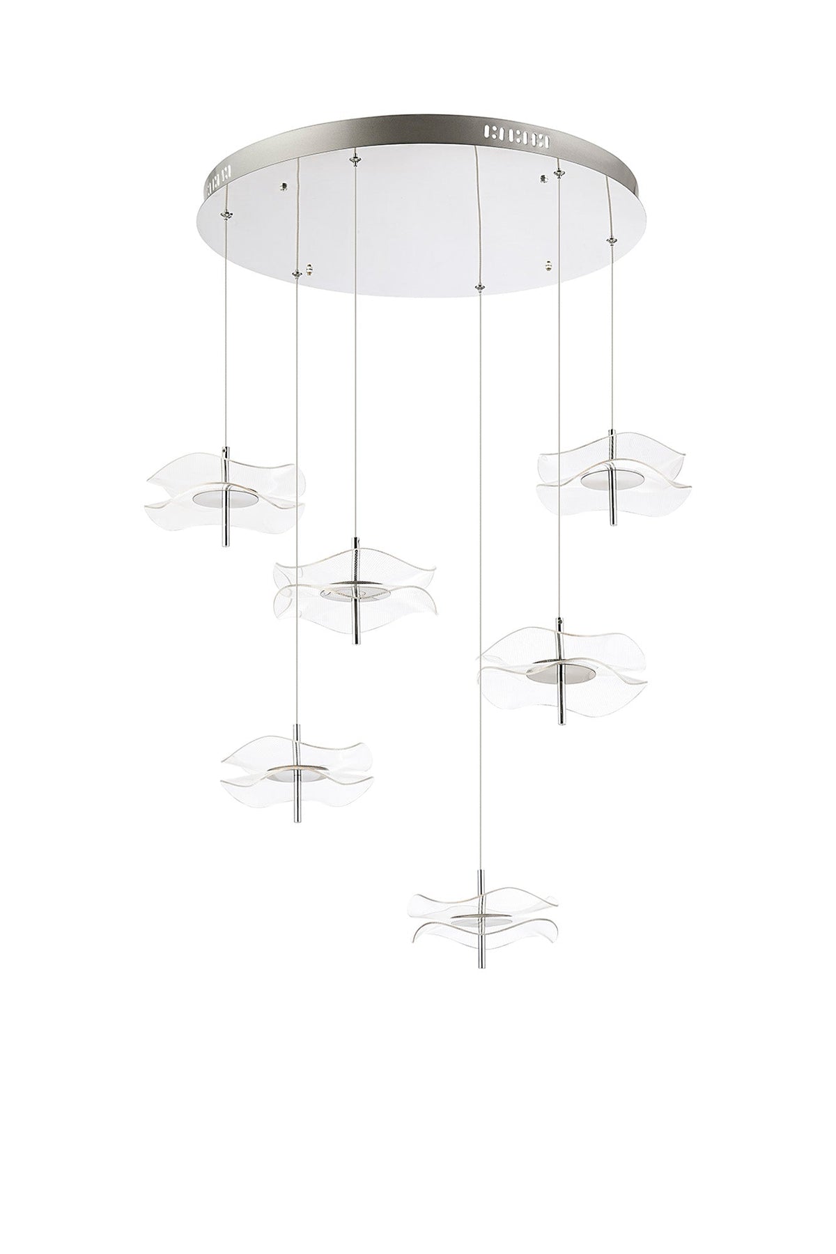Pisa Cluster Ceiling Light, 6 x 6W LED, 4000K, 2800lm, Polished Chrome, 3yrs Warranty