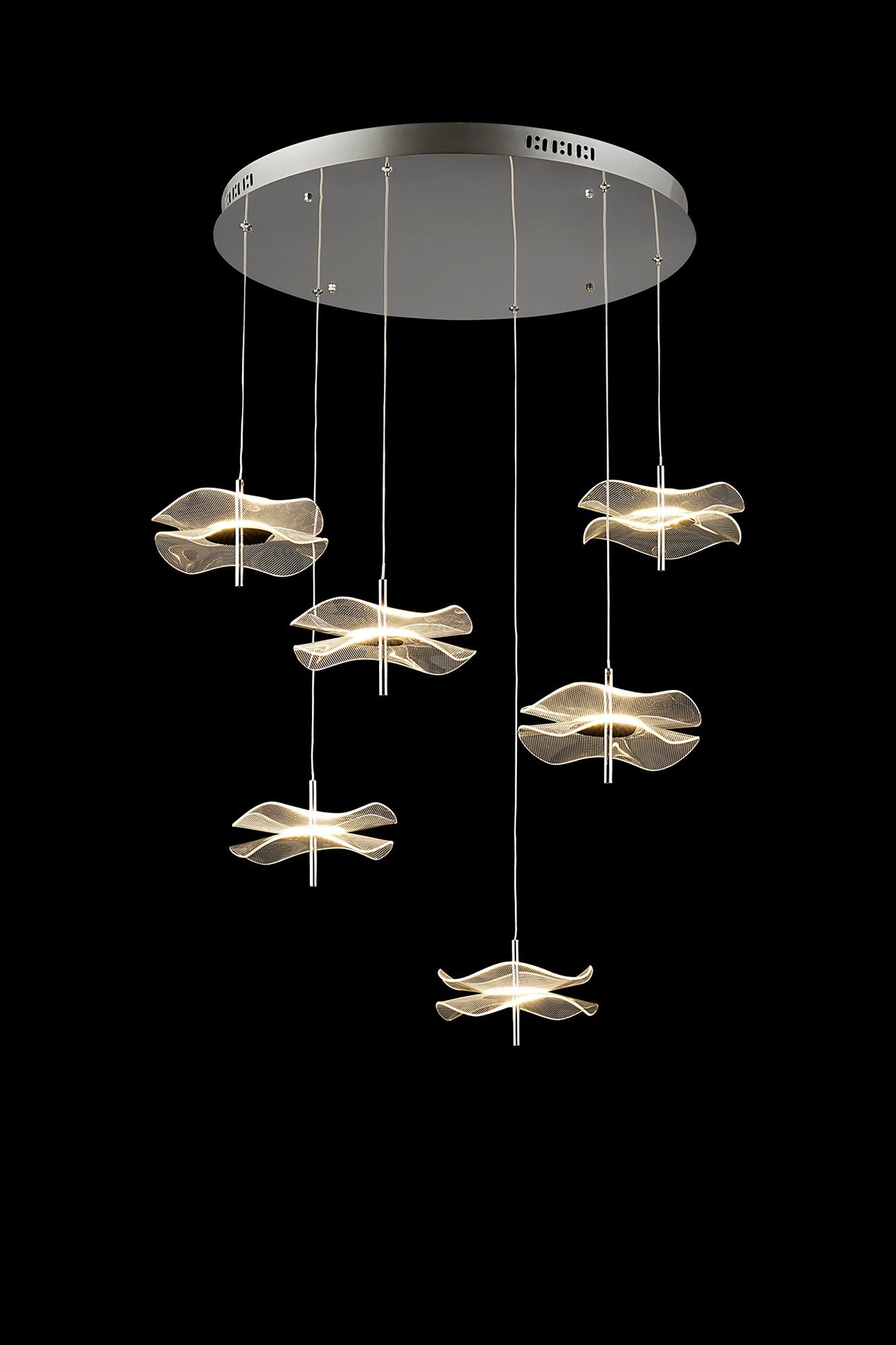 Pisa Cluster Ceiling Light, 6 x 6W LED, 4000K, 2800lm, Polished Chrome, 3yrs Warranty
