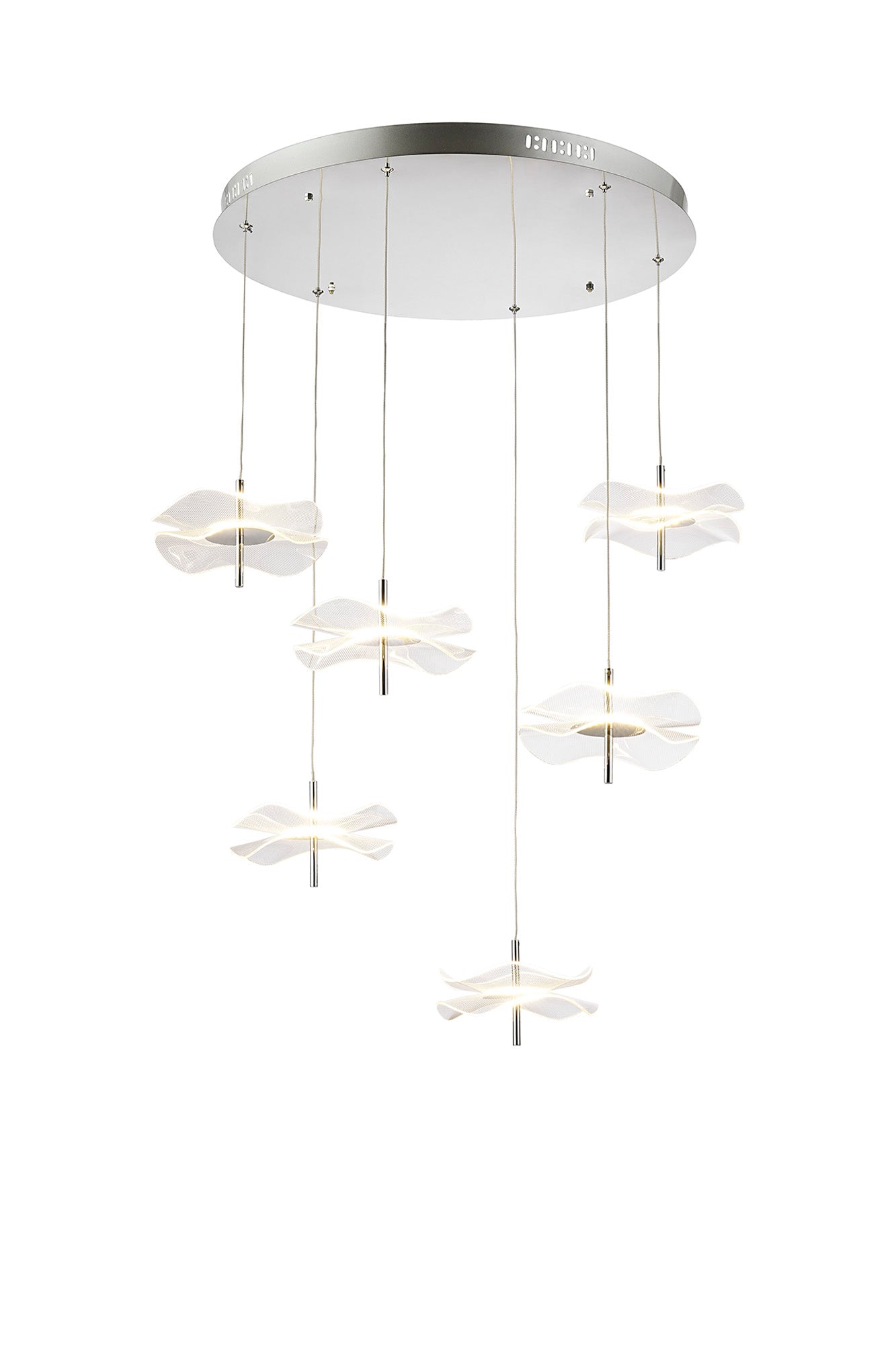 Pisa Cluster Ceiling Light, 6 x 6W LED, 4000K, 2800lm, Polished Chrome, 3yrs Warranty